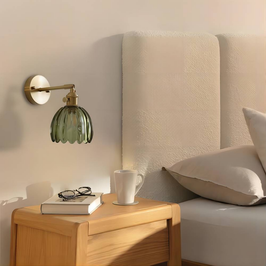 Lumira Glass Tulip Wall Light For Bedroom Ambience Soft Glow