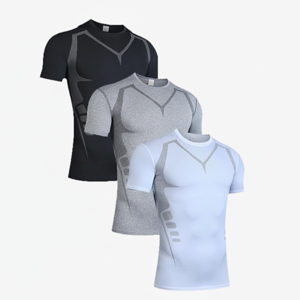 Men's Short-Sleeve Ionic Compression T-Shirt — Engineered Contour Fit