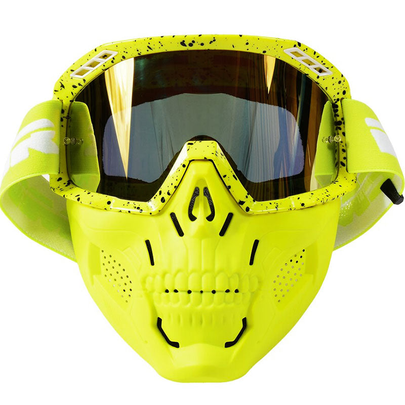 Maschera da moto a teschio — lente antiurto