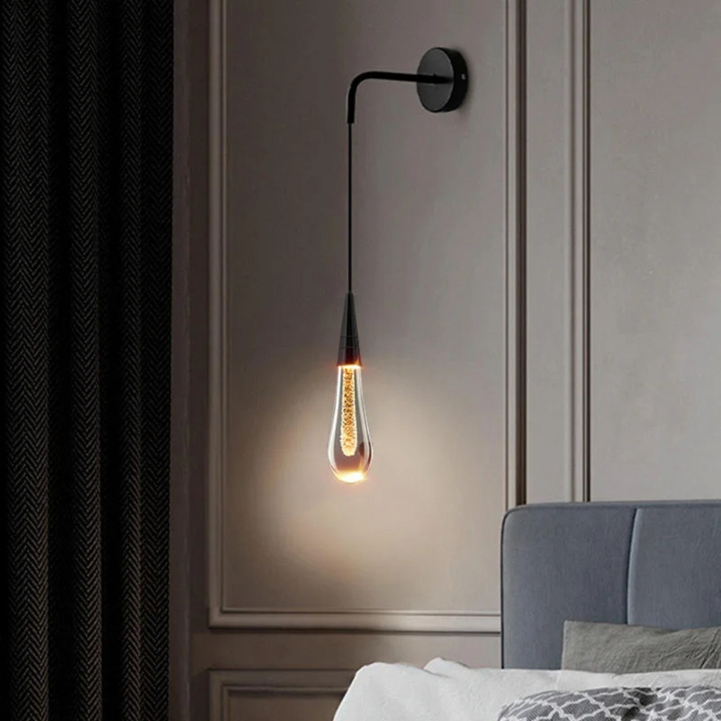 Astraeon Crystal Glass Frame Wall Light With Metal Frame For Living Room