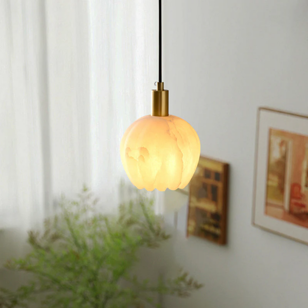 Solara Alabaster Pendant Lamp For Dining And Living Areas