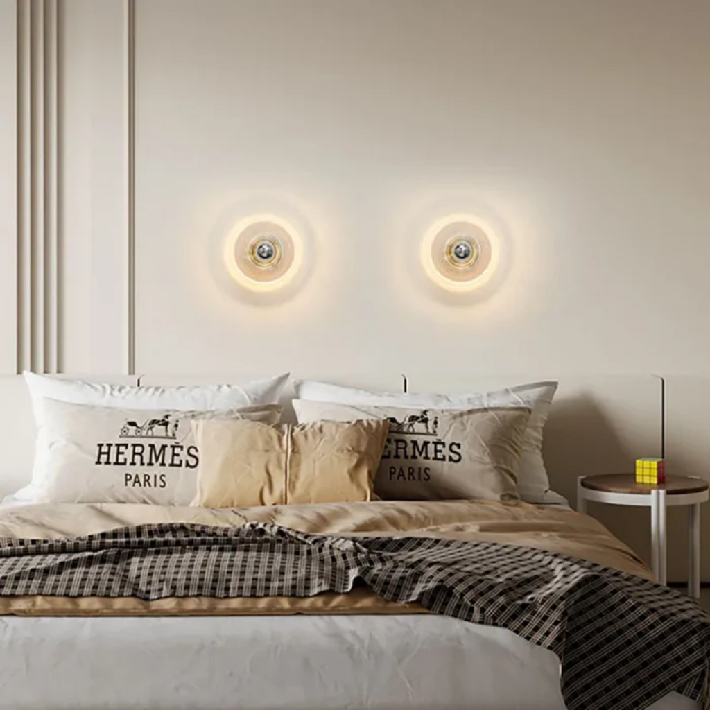 SolaraGlass Wall Lamp Featuring Warm Ambient Glow For Living Rooms And Bedrooms