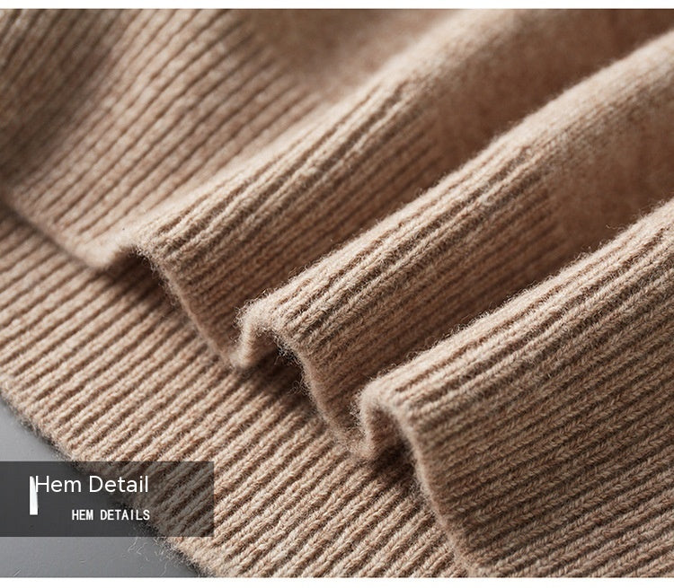 Payton Pullover mit 100 % australischer Wolle und halbem Reißverschluss – Weicher Strick