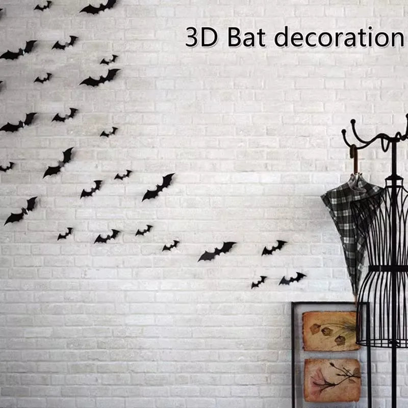 3D PVCハロウィンコウモリ壁用ステッカー | Filindra