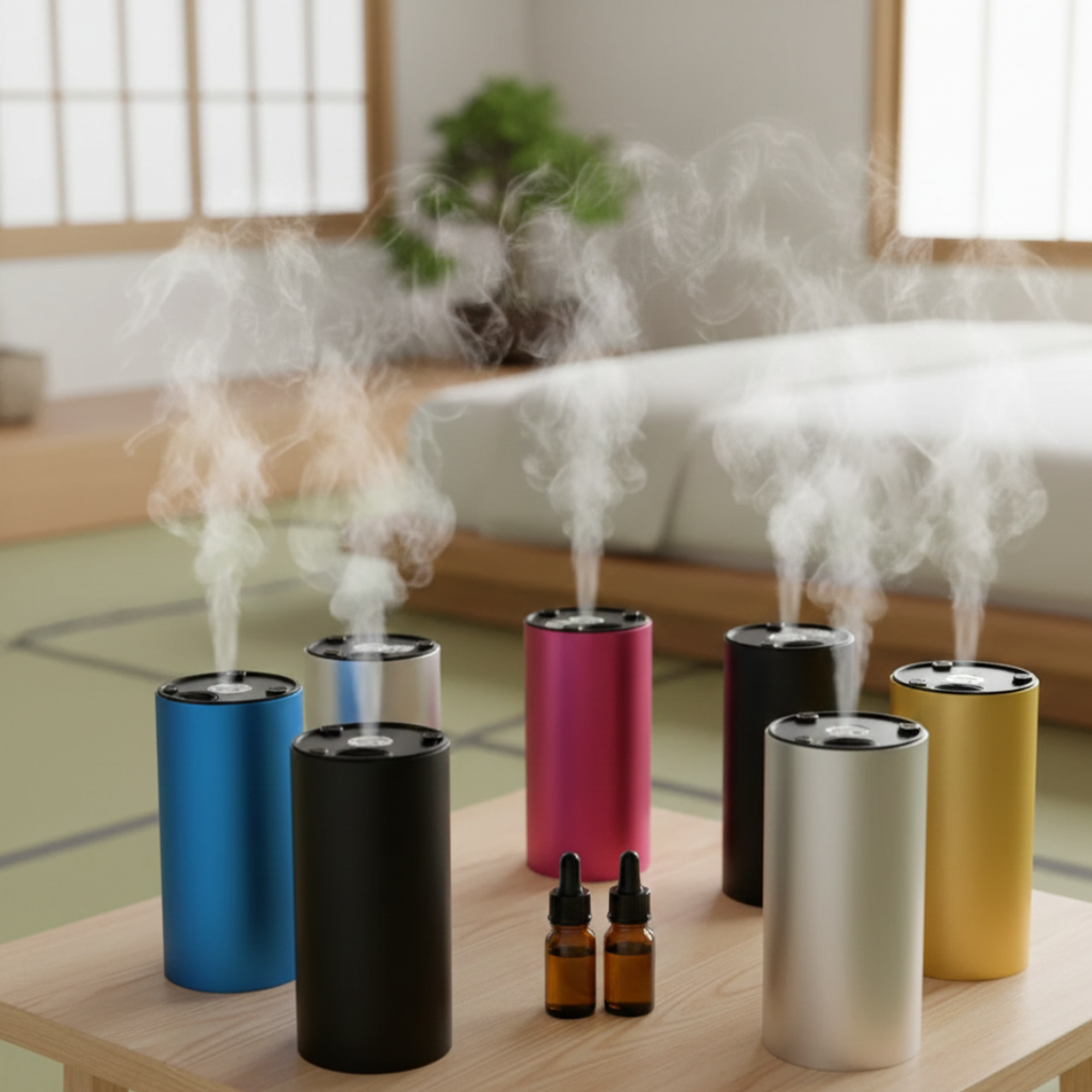 Bezdrátový přenosný aroma difuzér — vestavěná dobíjecí baterie, bezvodý mechanismus