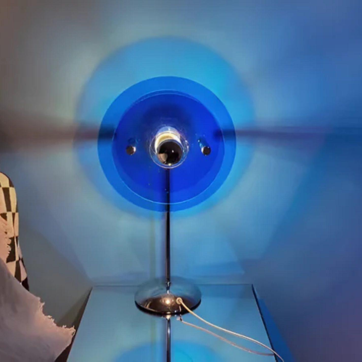 LumaNova Retro Disc LED Table Lamp for Desk, Nightstand, and Dresser