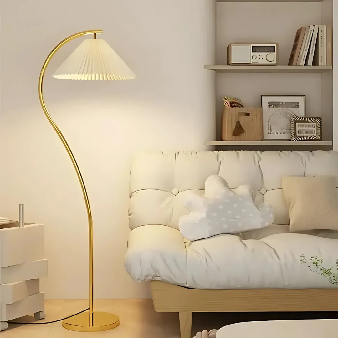LumenArc Curved LED Floor Lamp For Living Rooms And Bedrooms