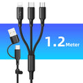 כבל טעינה USB רב-תכליתי 3-ב-1 — USB-A, Type-C ו-Micro USB