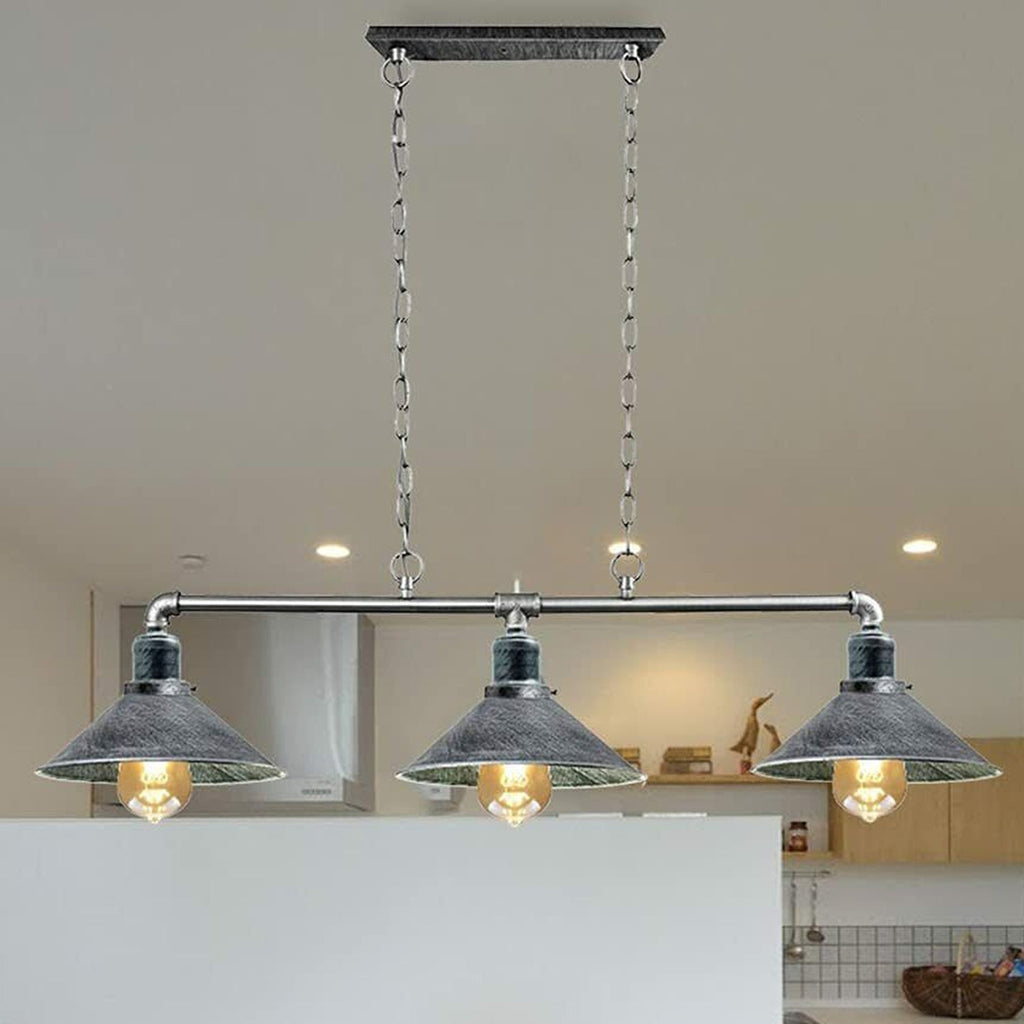Industrial Black Metal Ceiling Lamp, 3-E27 Vintage Style, Exposed Pipe Design