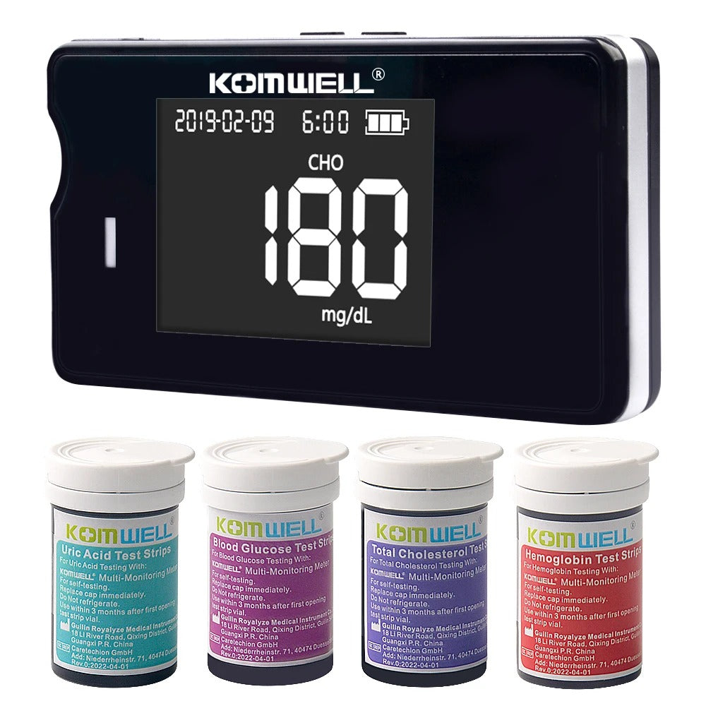 4-in-1-Gesundheitsmonitor für Cholesterin, Glukose, Harnsäure und Hämoglobin