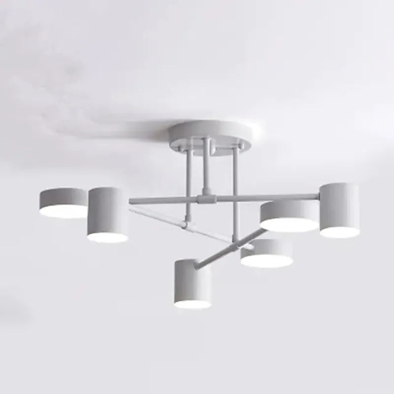 Six Light Adjustable LED Ceiling Lamp — Modern Black Design