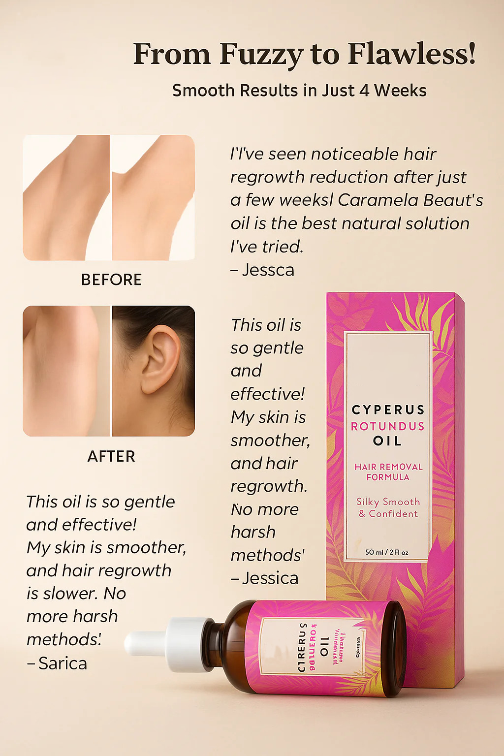 Cyperus Rotundus Oil Hair Removal Formula — Natural 60ml