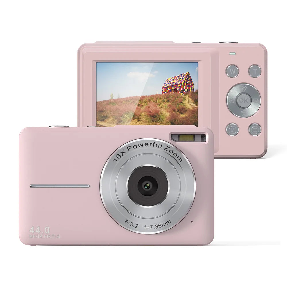 Pro Vlogging Camera — 44MP, 1080P, 16x Zoom, Compact & Rechargeable