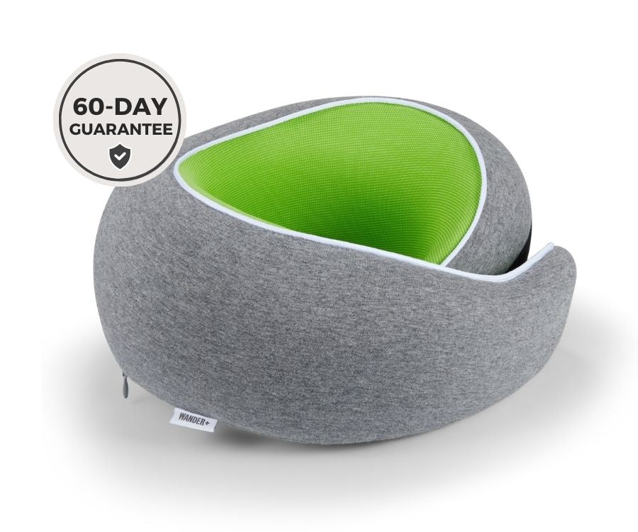 Almofada de viagem para o pescoço em espuma viscoelástica — Ajuste ergonómico e formato compacto para transportar