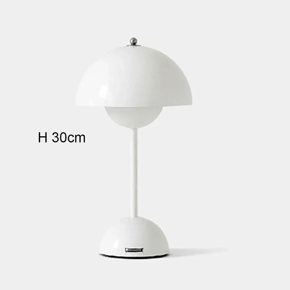 Lampe de table nordique en forme de champignon avec LED — Éclairage sans fil rechargeable
