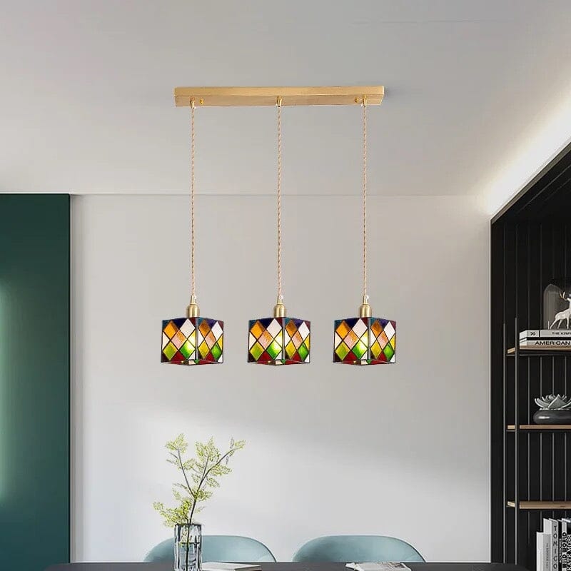 PrismCube Glass Pendant Light For Retro Style Home Decor