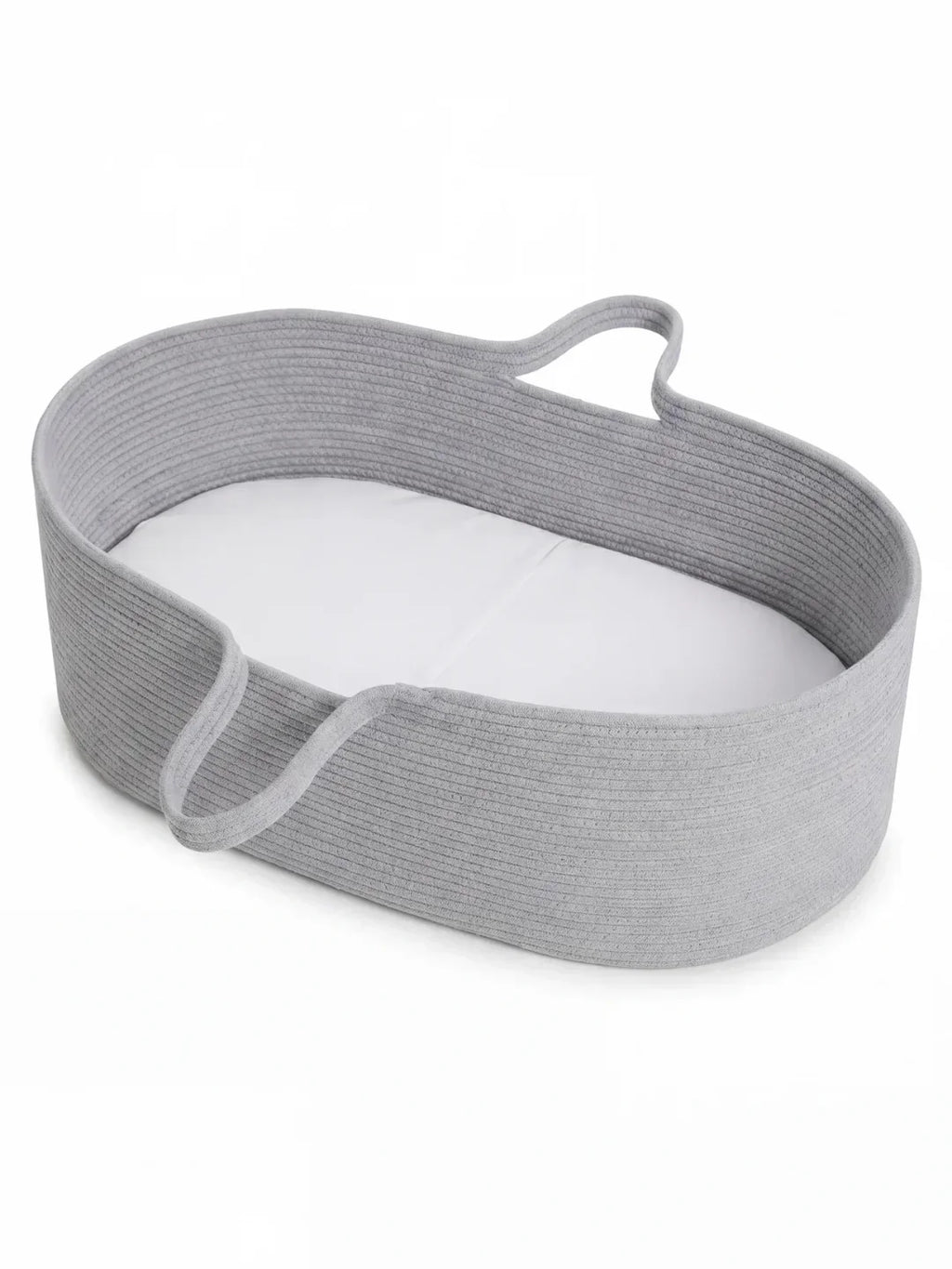 Woven Cotton Moses Basket — Portable, Mattress Included