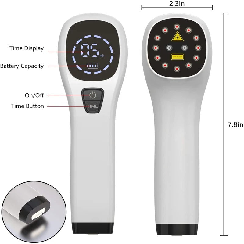 Dispozitiv îmbunătățit de terapie cu lumină roșie și laser rece — lungimi de undă 808nm/650nm