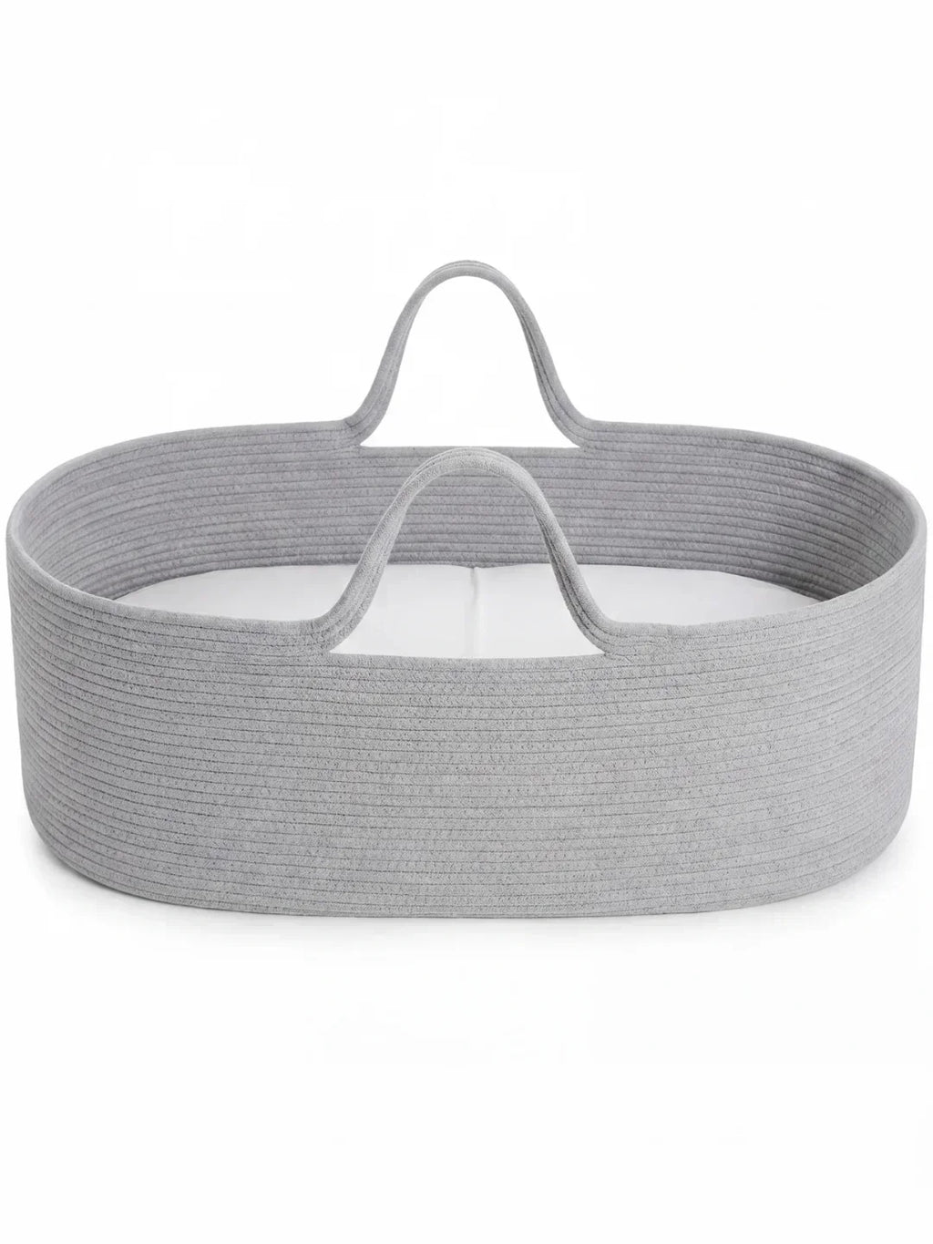 Woven Cotton Moses Basket — Portable, Mattress Included