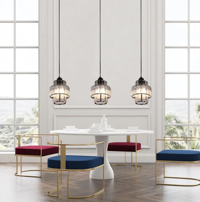 Lyra Crystal Pendants In Black And Gold For Modern Homes