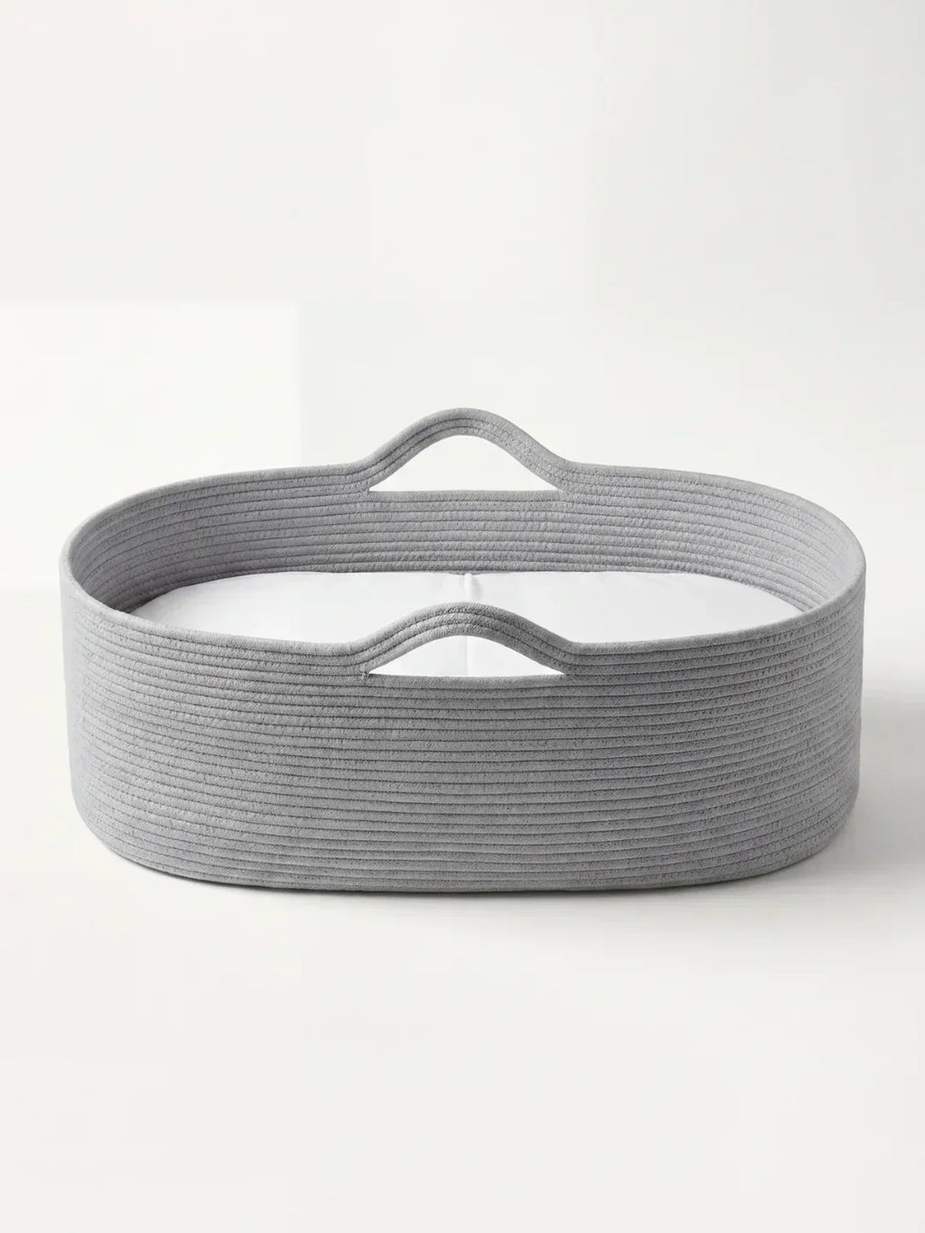 Woven Cotton Moses Basket — Portable, Mattress Included