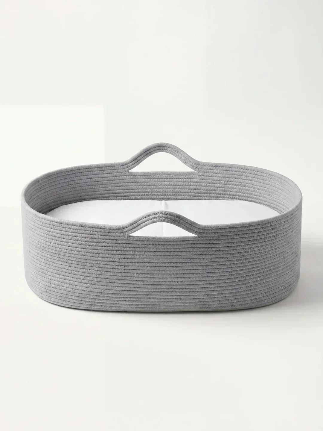 Woven Cotton Moses Basket — Portable, Mattress Included