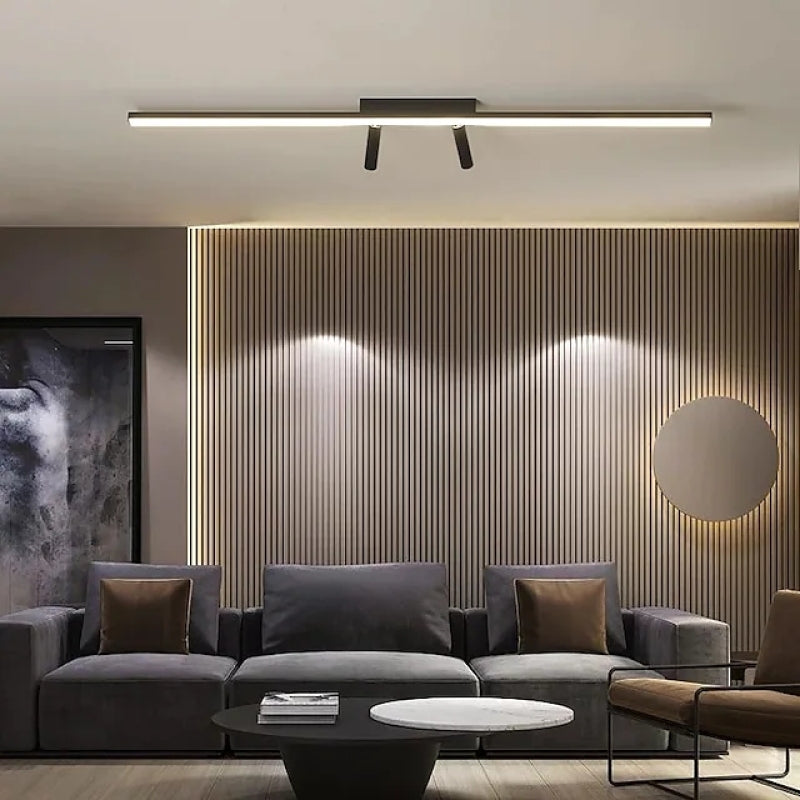 80–100cm Black Linear LED Ceiling Light — Adjustable Spotlights