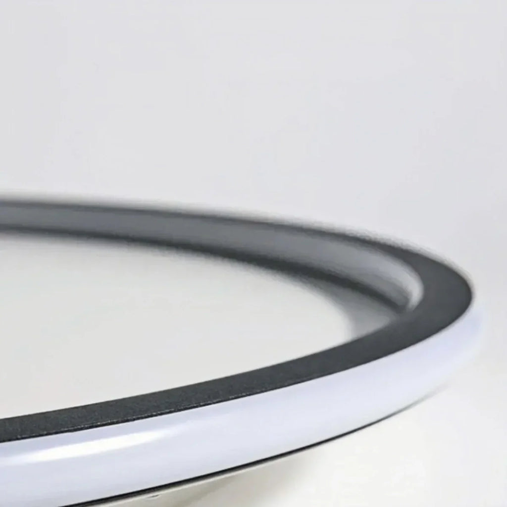 Modern Round Ceiling Light – Black&White Metal for Living Room - Flindria