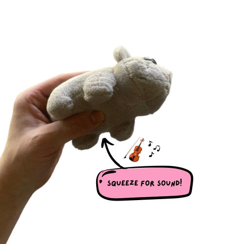 Jucărie de pluș cu hamster trist, inspirată de meme — sunet de vioară activat prin buton