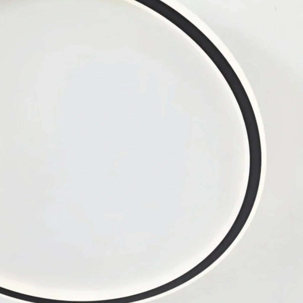 Modern Round Ceiling Light – Black&White Metal for Living Room - Flindria