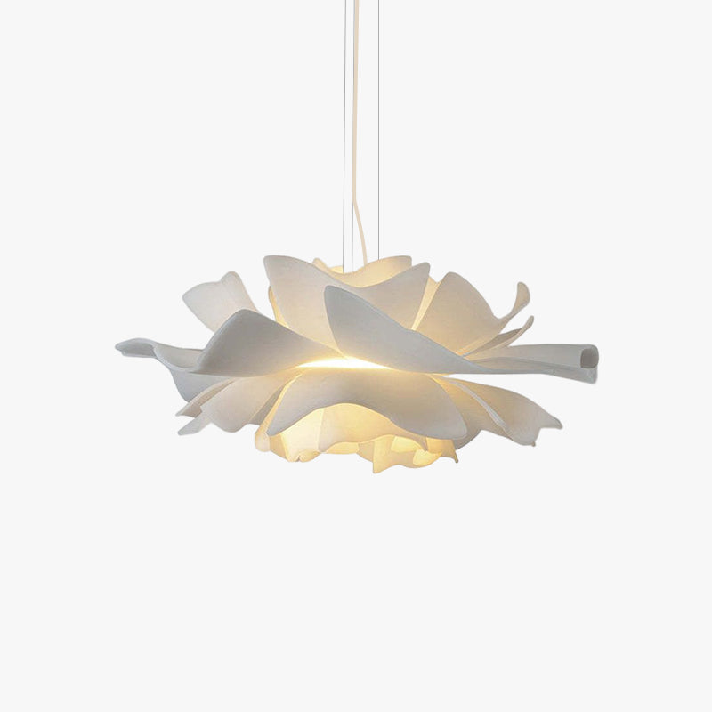 Bella-bloemhanglamp - modern ontwerp, wit acryl