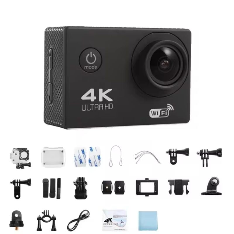 4K Ultra HD Sport Pro-kamera — WiFi-aktiveret, vandtæt design