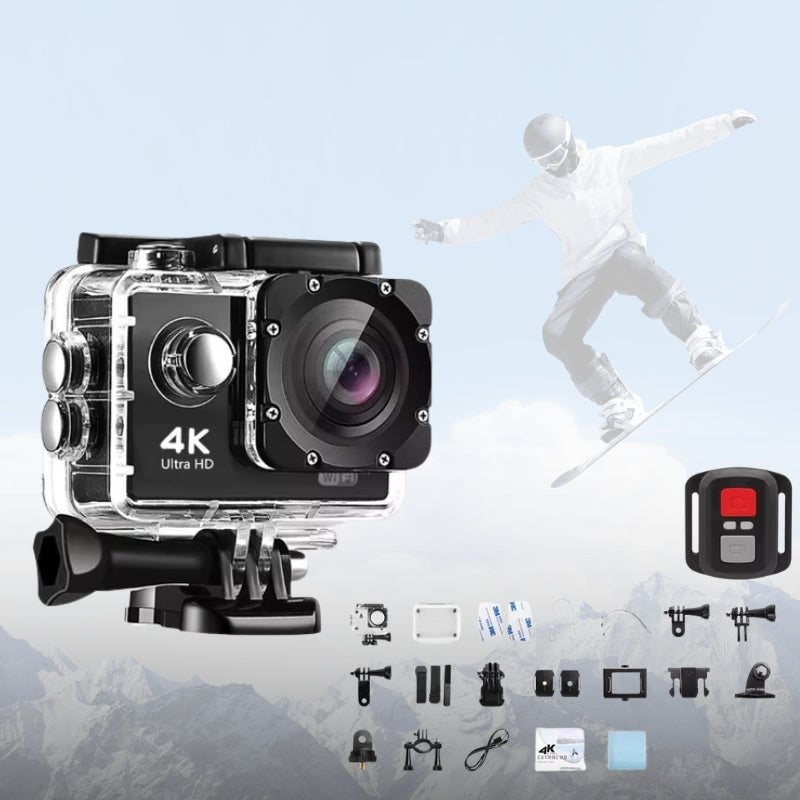 4K Ultra HD Sport Pro-kamera — WiFi-aktiveret, vandtæt design