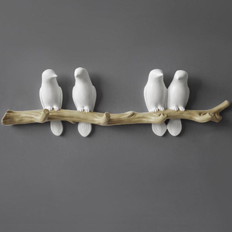 Wandgarderobenhaken mit niedlichen Vögeln — verspielte Wohnaccessoires