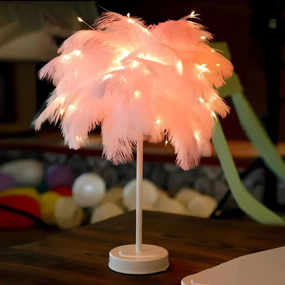 Aurora Feather Lamp — Elegant Soft-Glow Accent Lighting