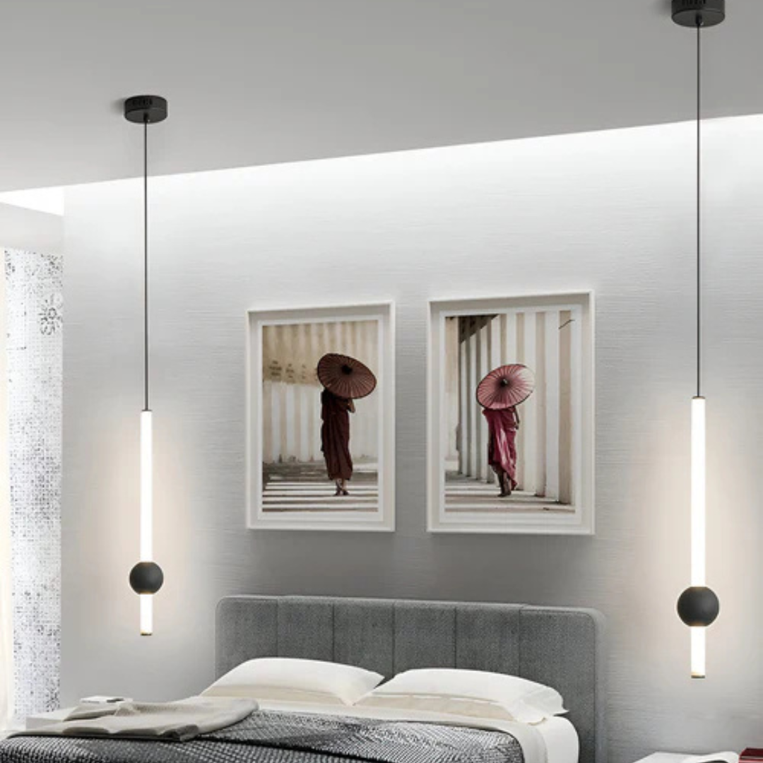 Asteri Pendant Light By Elara For Interiors With Slim Cylindrical Profile
