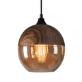 Harlow Light Pendant With Tint Glass And Nordic Wood In Minimal Scandinavian Style