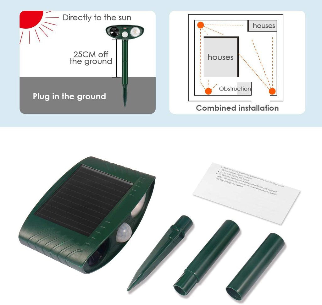 Dog Outdoor Solar Ultrasonic Repeller - Get Rid of Dogs in 48 Hours or It's FREE | Filindra