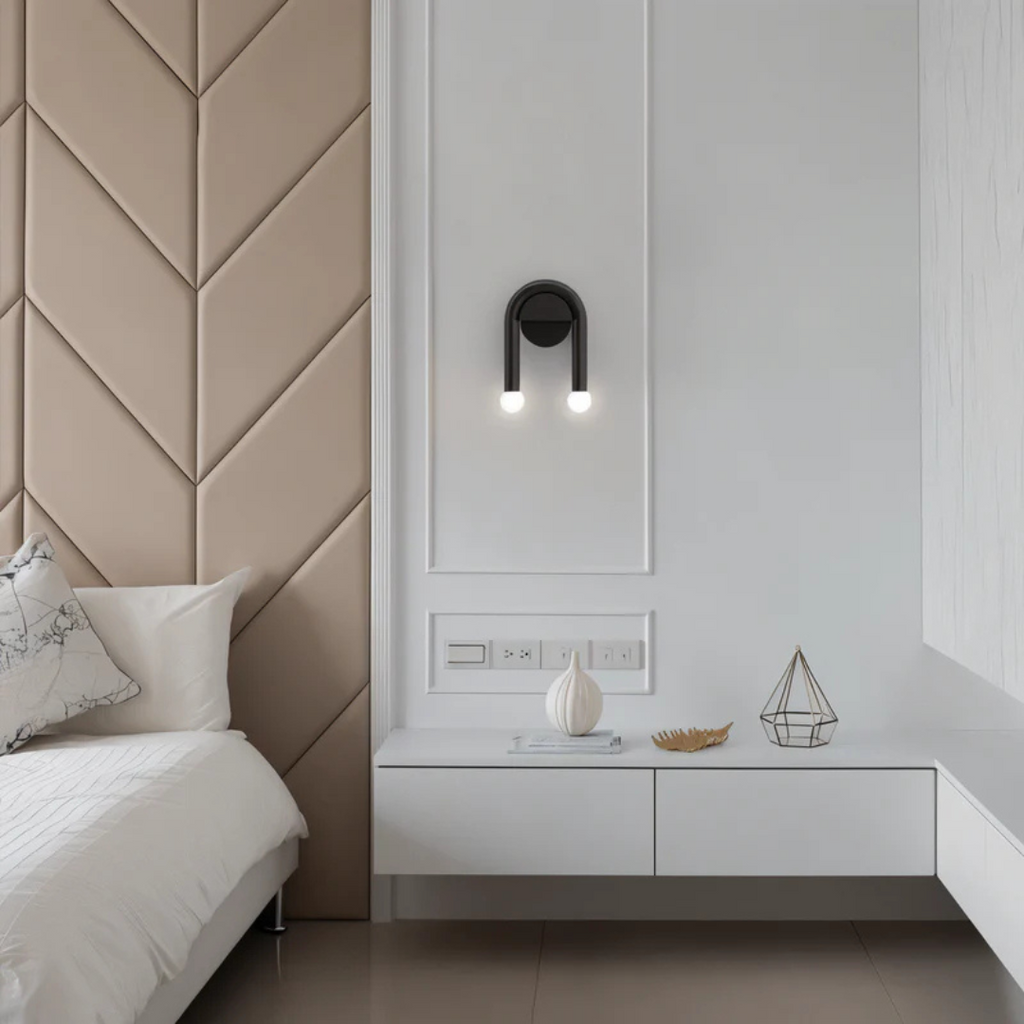 Lyra Arch LED Wall Light With Black Iron Finish For Warm Ambient Glow