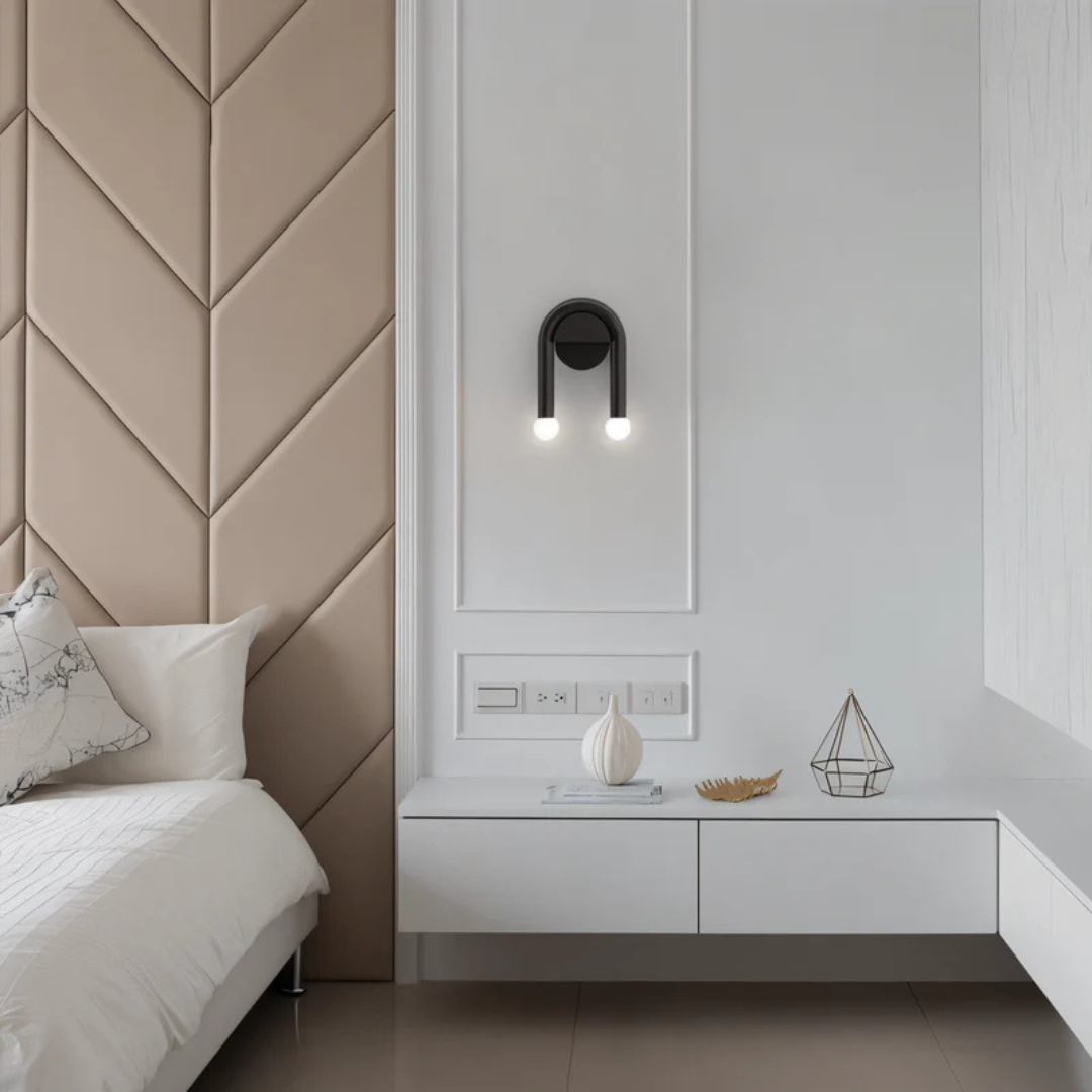 Lyra Arch LED Wall Light With Black Iron Finish For Warm Ambient Glow
