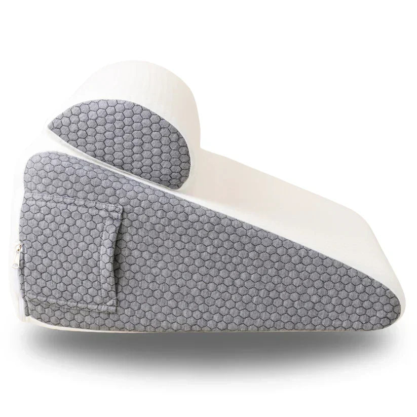 Pernă ergonomică tip pană AeroRise — suport pentru gât și coloană vertebrală