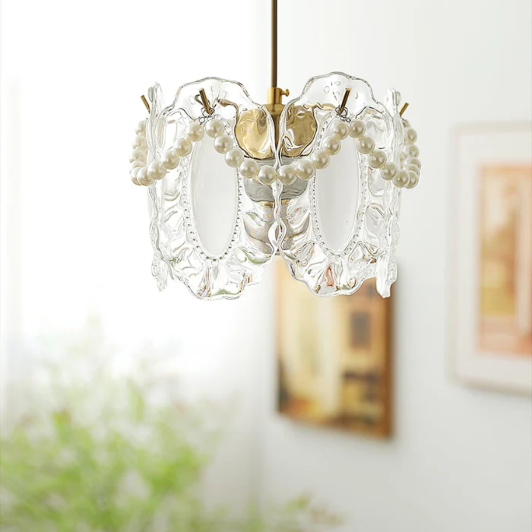Asteria Pendant Lamp In Bloom Glass Design For Dining And Living Rooms