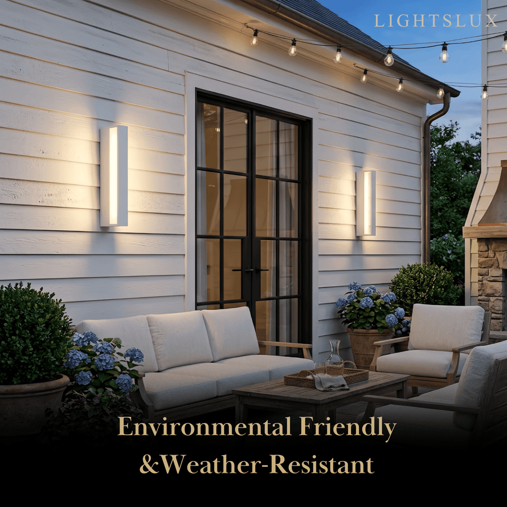 Modern Rectangular Outdoor Wall Lamp – Metal Sensor Light Garden/Patio - Flindria