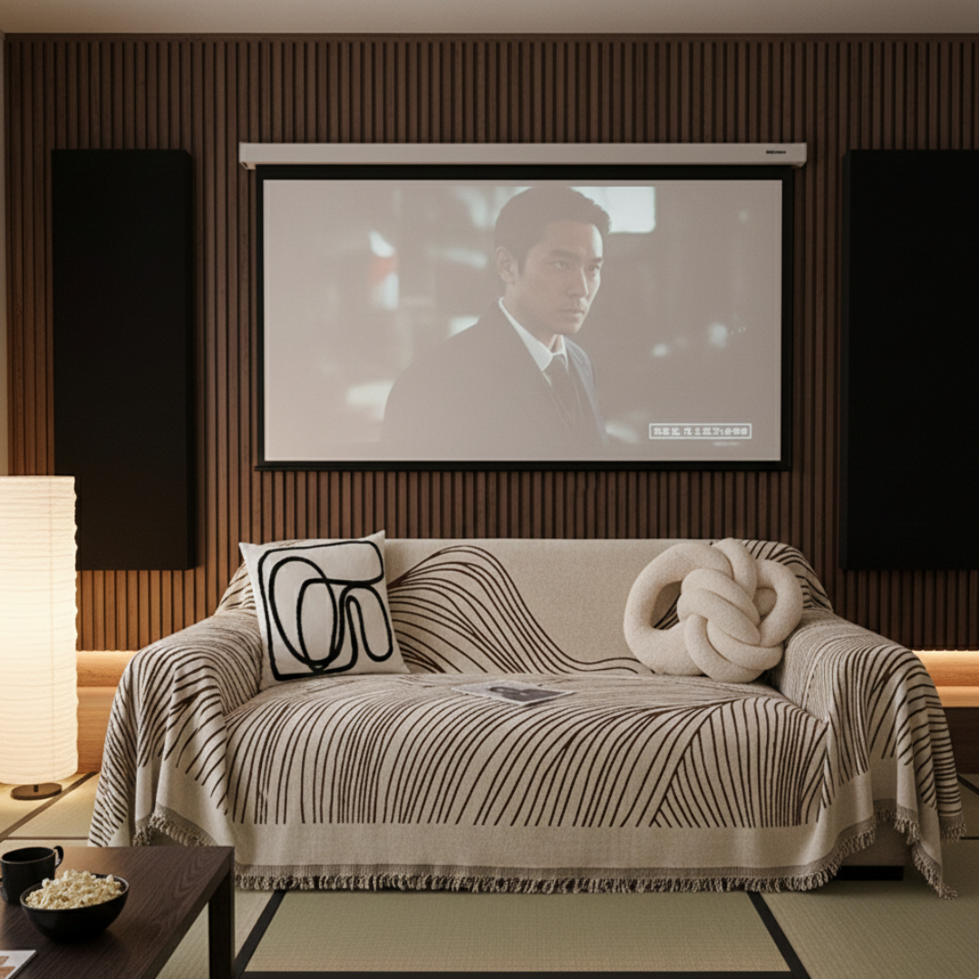 Reversible Jacquard Sofa Cover — Dual-Faced, Breathable Knit Texture