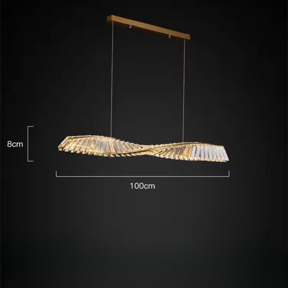 Lumeris Modern Crystal Spiral Pendant Light With LED For Dining Room