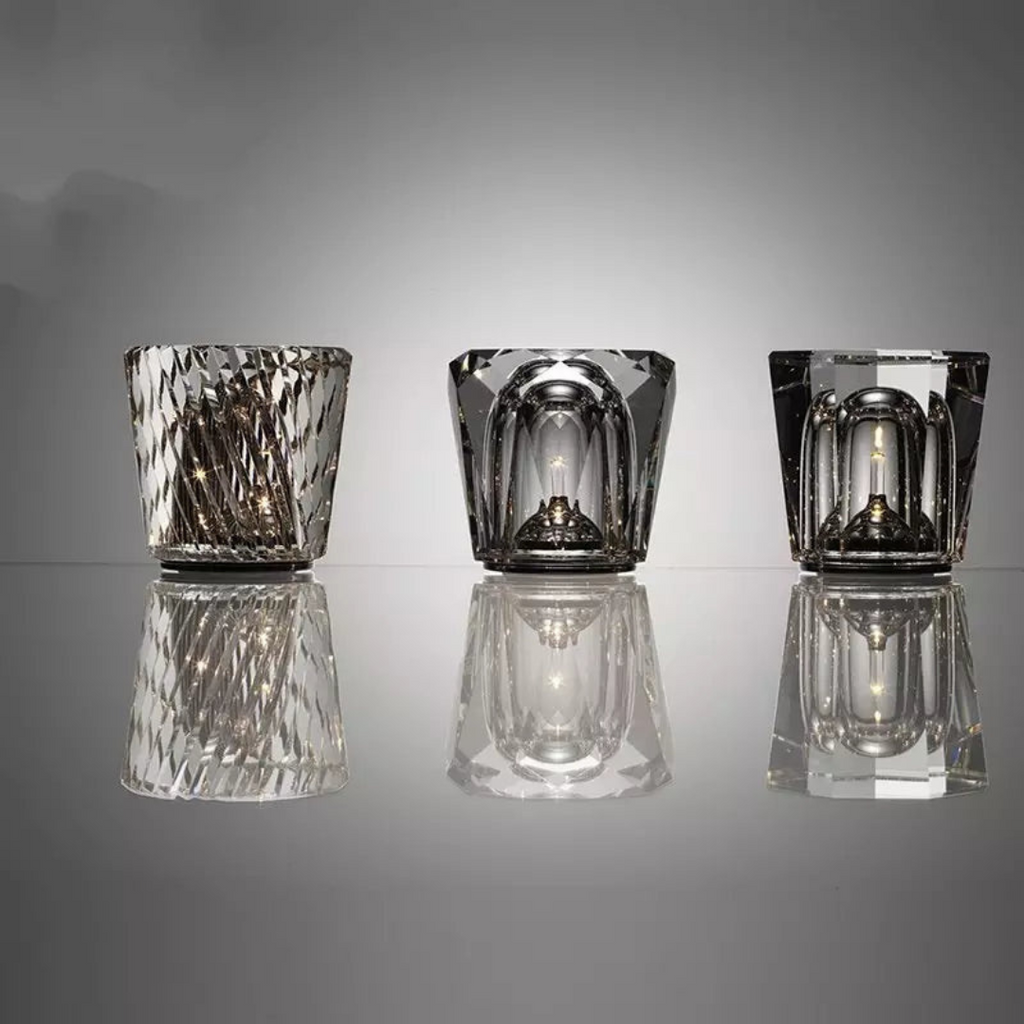 Solara CrystalGlow Rechargeable LED Lamp Faceted Crystal