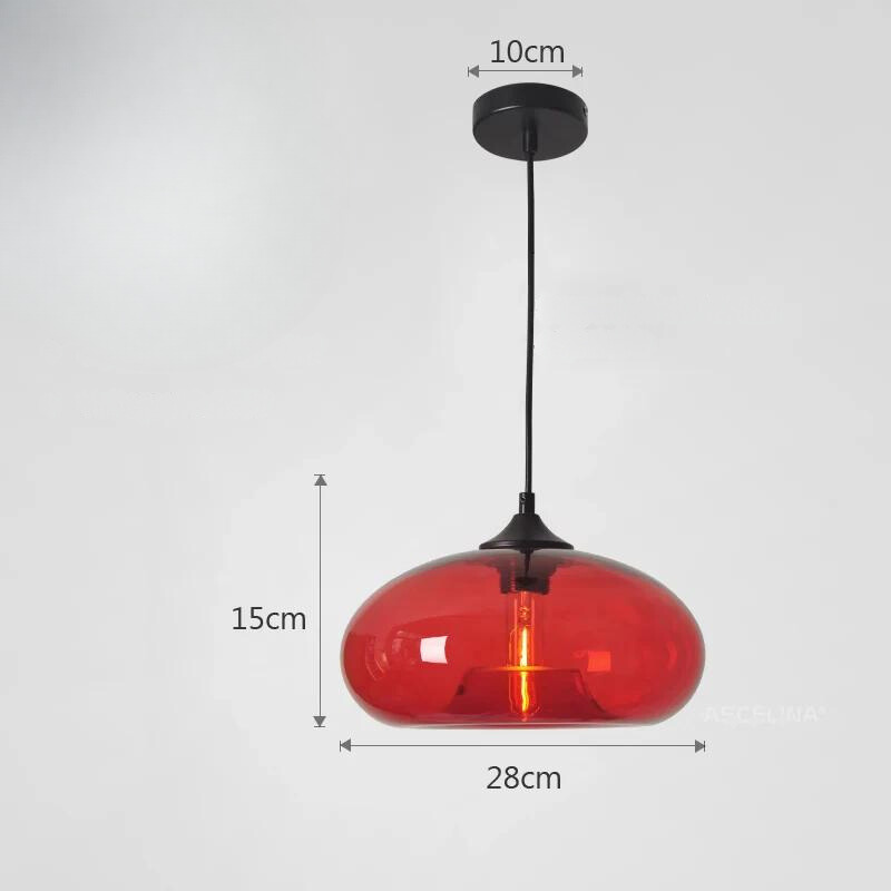 Azora Pendant Light With Glass In Retro Colorful Style For Living Spaces