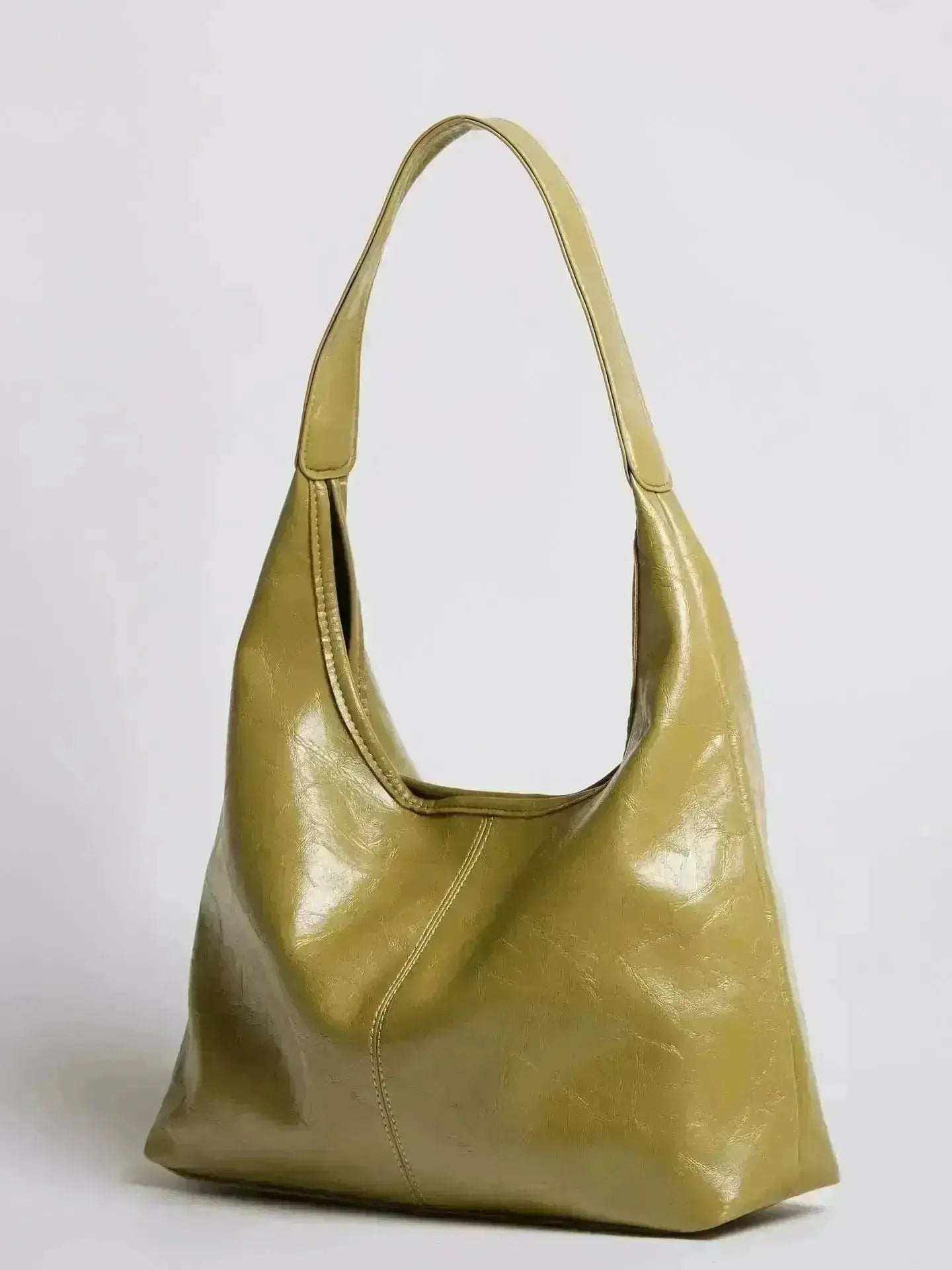 Saco de couro vintage envelhecido — inclui estojo de cosméticos
