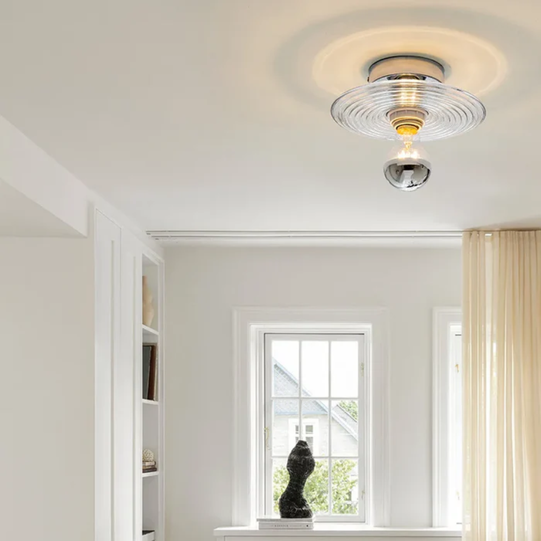 SolaraGlass Wall Lamp Featuring Warm Ambient Glow For Living Rooms And Bedrooms