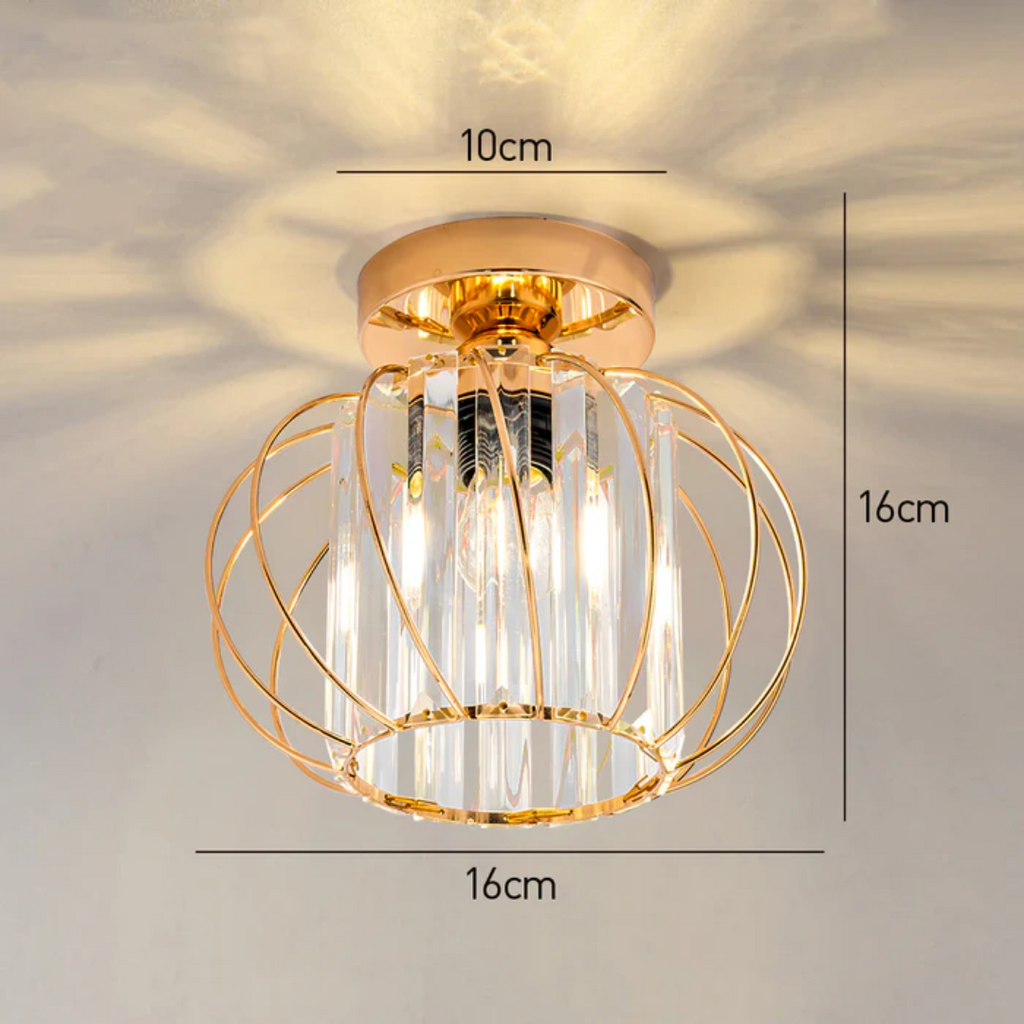 Luminária de teto em vidro AureliaGlow com brilho ambiente suave para salas de estar